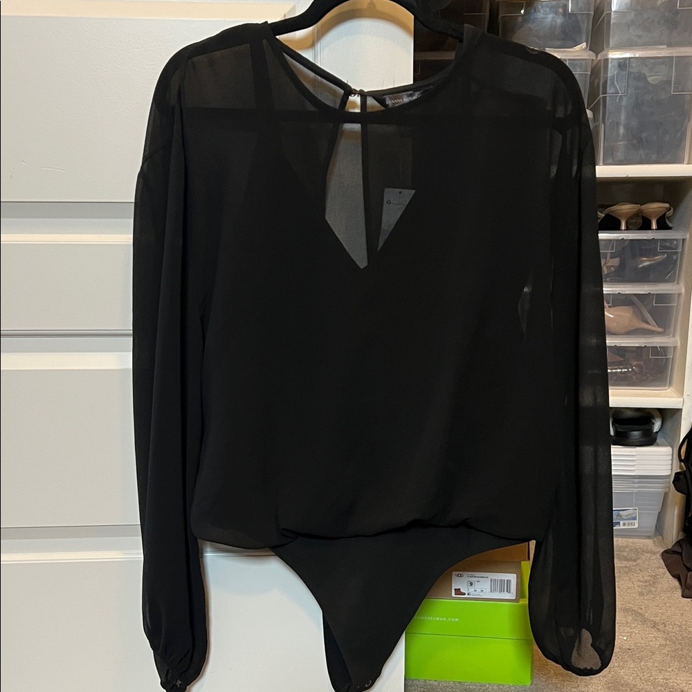 NWT Banana Republic Black Sheer Bodysuit